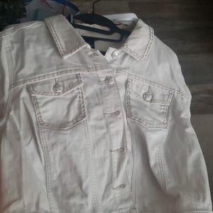 white jean jacket